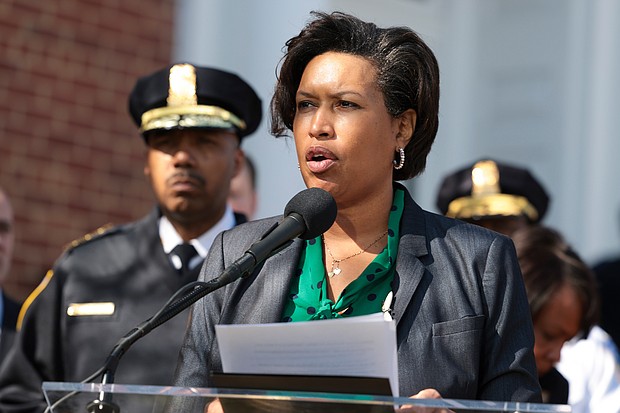 Washington, DC, Mayor Muriel Bowser, pictured here in Washington, DC, on March 15, renewed her request for the National Guard to assist with the ongoing arrival of migrant buses arriving from Texas and Arizona.
Mandatory Credit:	Kevin Dietsch/Getty Images
