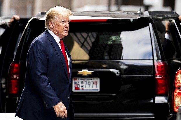 The FBI recovered 11 sets of classified documents from its search of former President Donald Trump's Mar-a-Lago home earlier this week. Trump is pictured leaving Trump Tower in New York on August 10.
Mandatory Credit:	Julia Nikhinson/AP
