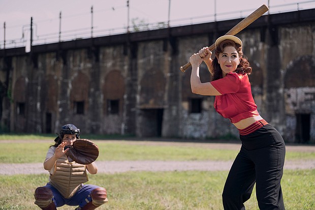 Abbi Jacobson (left) and D'Arcy Carden in Amazon's new series version of 'A League of Their Own.'
Mandatory Credit:	Anne Marie Fox/Prime Video