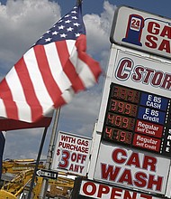 Americans still don't feel great about the economy, despite lower gas prices. A gas station in New York City is pictured on August 11.
Mandatory Credit:	Anthony Behar/Sipa USA/Getty Images