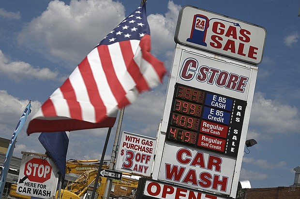 Americans still don't feel great about the economy, despite lower gas prices. A gas station in New York City is pictured on August 11.
Mandatory Credit:	Anthony Behar/Sipa USA/Getty Images