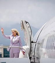 First lady Dr. Jill Biden has tested positive for Covid-19 and is experiencing mild symptoms, her spokesperson said on August 16. Biden is pictured here on her visit to Costa Rica on May 23.
Mandatory Credit: Erin Schaff/Pool/Reuters