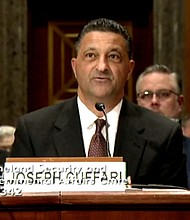 Two top House Democrats are accusing the Department of Homeland Security Inspector General Joseph Cuffari, pictured on Capitol Hill in March 2019, of obstructing their investigation into missing Secret Service text messages related to the January 6 Capitol attack.
Mandatory Credit: Senate Homeland Security Committee