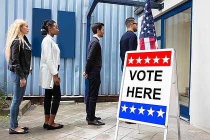 Group Of Young People Standing At The Entrance Of polling place.
Dreamstime