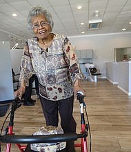 One would never guess why Pauline Wheeler was so excited last Saturday, Aug. 13, when she beamed after Haywood Watkins applied finishing touches to her new “do” at his Semmes Avenue hair salon. Mrs. Wheeler, who lives on Richmond’s North Side, wanted her hair to look just right for her 100th birthday celebration on Saturday evening, and for her actual birthday on Monday, Aug 15. After Mr. Watkins worked his magic on this undeniable queen, she glanced in the mirror, smiled and asked, “Is that Eartha Kitt?”