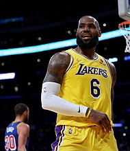 LeBron James, pictured here in Los Angeles on March 5, has reportedly become the highest paid player in NBA history.
Mandatory Credit:	Harry How/Getty Images North America/Getty Images