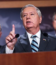 A federal appeals court on August 21 temporarily paused a district court's order requiring that Republican Sen. Lindsey Graham of South Carolina, seen here on August 5, appear before a grand jury
Mandatory Credit:	Kevin Dietsch/Getty Images