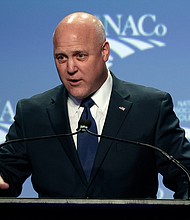 Mitch Landrieu, seen here speaking at the National Association of Counties legislative conference in February, is the White House infrastructure coordinator.
Mandatory Credit:	Anna Moneymaker/Getty Images