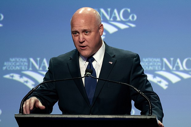 Mitch Landrieu, seen here speaking at the National Association of Counties legislative conference in February, is the White House infrastructure coordinator.
Mandatory Credit:	Anna Moneymaker/Getty Images