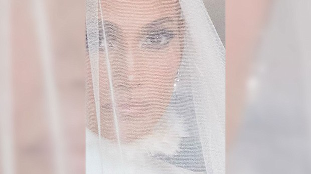 Jennifer Lopez shared her wedding day look on her Instagram account.
Mandatory Credit: From Jennifer Lopez
