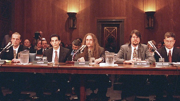 Zatko, center, was among a group of hackers who testified before Congress on cybersecurity in 1998.
Mandatory Credit:	Douglas Graham/CQ-Roll Call, Inc./Congressional Quarterly/Getty Images