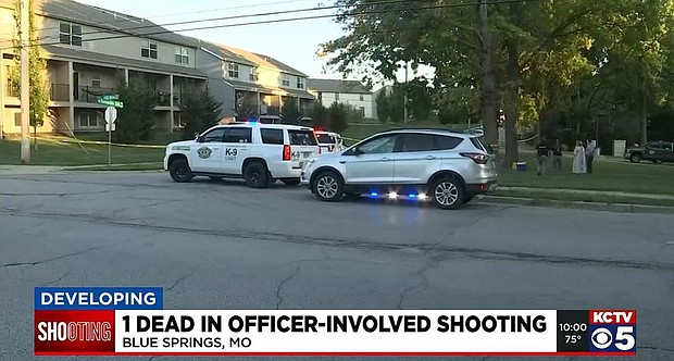 A Blue Springs tenant is 'terrified' by police shooting in their neighborhood.
Mandatory Credit:	KCTV