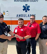(pictured left to right) Captain Steve Harris, EMT Shay Cope, Paramedic Joseph Holden and Lieutenant Dustin Hass.
Mandatory Credit:	Montgomery Co. EMS/WSMV