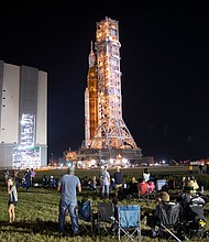 For the first time in 50 years, NASA is on the precipice of launching a rocket that is designed to fly astronauts all the way to the moon. NASA has a new rival and new goals as it races to establish a permanent human presence on the moon.
Mandatory Credit:	Joel Kowsky/NASA/Getty Images