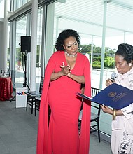 Dr. Sonia White and Congresswoman Sheila Jackson Lee at the Inaugural 1st Presidential Youth Awards