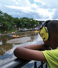 Jer’Amir Rose, 10, and his mom, Jessica Edgerton, were among hundreds attending the RVA Duck Race on Brown’s Island on Saturday, Aug. 20.