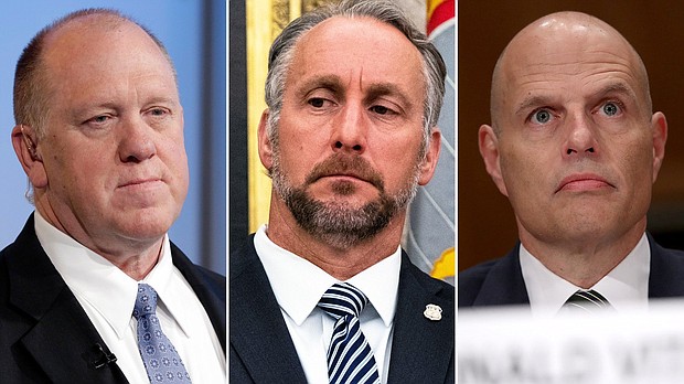 Former acting ICE directors Thomas Homan, Matthew Albence and Ronald Vitiello.
Mandatory Credit:	AP/Getty Images