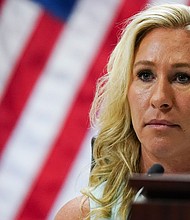 Rep. Marjorie Taylor Greene was the target of a "swatting" police call on August 24, police said.
Mandatory Credit:	John Bazemore/Pool/Getty Images