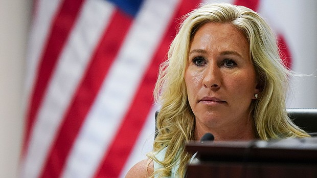 Rep. Marjorie Taylor Greene was the target of a "swatting" police call on August 24, police said.
Mandatory Credit:	John Bazemore/Pool/Getty Images