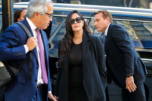 Vanessa Bryant arrives at court on Friday, August 19, in the trial over graphic photos taken of her husband Kobe Bryant and others.
Mandatory Credit:	Irfan Khan/Los Angeles Times/Getty Images