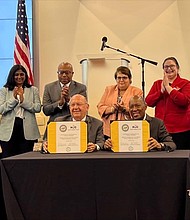 Chancellor Maldonado and Mayor Turner signed the memorandum of understanding during the Embracing Resiliency Symposium recognizing the fifth anniversary of Hurricane Harvey.