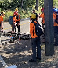 Rescue & Recovery crews on scene after a hiker fell to their death at Angel's Rest trail in Multnomah County.
Mandatory Credit:	Multnomah Co. Sheriff's Office/KPTV
