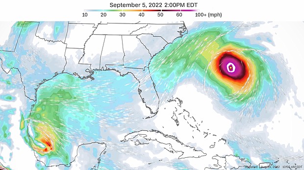 The American model is forecasting more than 100 mph wind gusts with this potential storm on Labor Day. Both forecast models -- the American and the European -- show the storm forming. Right now, they both keep it away from the US, but with it being nearly a week away, things could change.
Mandatory Credit:	CNN Weather