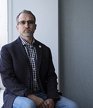 Peiter Zatko, known as Mudge in the computer hacking community, poses for a portrait on August 22.
Mandatory Credit:	Sarah Silbiger for CNN