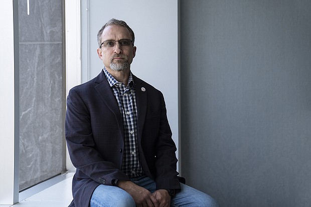 Peiter Zatko, known as Mudge in the computer hacking community, poses for a portrait on August 22.
Mandatory Credit:	Sarah Silbiger for CNN