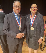 Dr. Benjamin F. Chavis Jr. with Thurgood Marshall Center Trust Inc. President Thomasina W. Yearwood.
