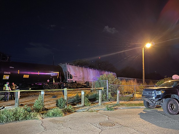 A train derailment in El Paso, Texas, late Monday left one person dead, officials said.
Mandatory Credit:	From El Paso Fire Department/Twitter