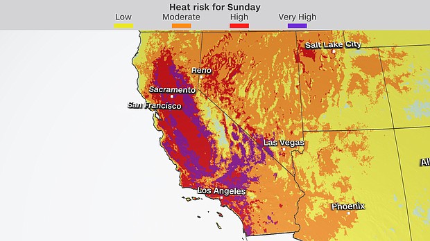 Some of the hottest temperatures of the year are on the way for the West Coast and possibly staying dangerously hot through Labor Day as a mega heat wave builds in for the long term.
Mandatory Credit:	CNN Weather