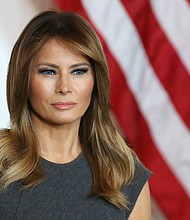 An 'annoyed' Melania Trump, pictured here in October 2019, stays mum on the Mar-a-Lago search as she promotes NFT business.
Mandatory Credit: Getty Images