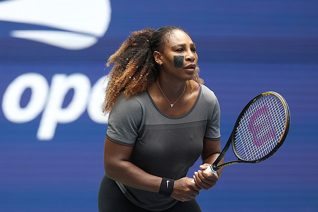 Serena Williams practices in preparation for the 2022 US Open at USTA Billie Jean King National Tennis Center on Aug. 28, 2022, in the Queens borough of New York City.