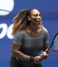 Serena Williams practices in preparation for the 2022 US Open at USTA Billie Jean King National Tennis Center on Aug. 28, 2022, in the Queens borough of New York City.