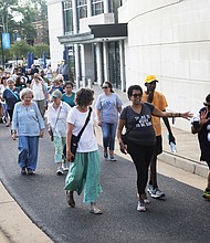 The Richmond walk started from the Virginia Museum of History and Culture on Arthur Ashe Boulevard and proceeded to Monument Avenue before returning to its starting point.