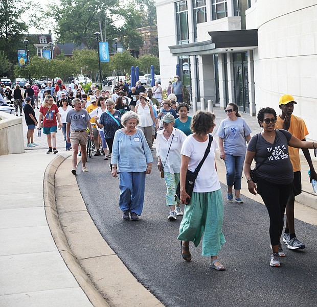 The Richmond walk started from the Virginia Museum of History and Culture on Arthur Ashe Boulevard and proceeded to Monument Avenue before returning to its starting point.