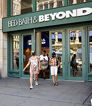 Shares of Bed Bath & Beyond were 15% lower in premarket trading following the death of one of its top executives. A Bed Bath & Beyond in New York is pictured here on August 25.
Mandatory Credit:	Gabby Jones/Bloomberg/Getty Images