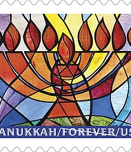 Artwork Features an Original Wall Hanging of Abstract Hanukkiah Image