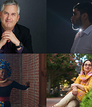 2022 New/Now Winners (clockwise from top left: Anthony Brandt, J.E. Hernández, Vivalda Ndula, Tazeen Zahida. All photos by Houston photographer Claire McAdams.