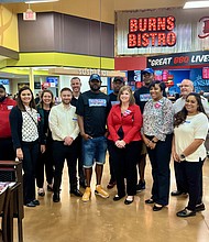 Burn’s Original BBQ family with Kroger executives and staff
