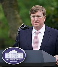 Mississippi Gov. Tate Reeves speaks on COVID-19 testing in the Rose Garden of the White House in Washington, D.C. on September 28, 2020.