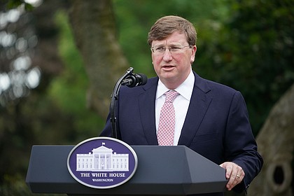 Mississippi Gov. Tate Reeves speaks on COVID-19 testing in the Rose Garden of the White House in Washington, D.C. on September 28, 2020.