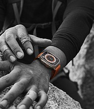 Aerospace-grade titanium and the flat sapphire front crystal protect the up to 2000 nit display, which is 2x brighter than any Apple Watch yet.