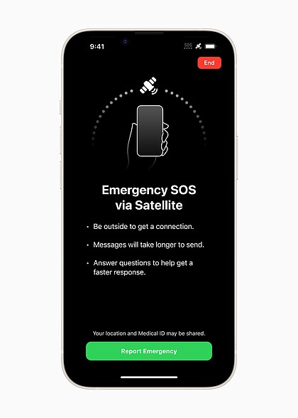 The iPhone 14 lineup introduces Emergency SOS via satellite, enabling the user to message with emergency services when outside of cellular or Wi-Fi coverage.