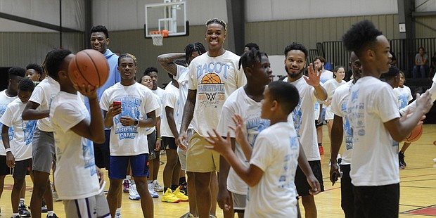Armando Bacot’s Sept. 3-4 basketball camp attracted Richmond-area students who received basketball skills instruction, free backpacks, school supplies, clothing and even haircuts.