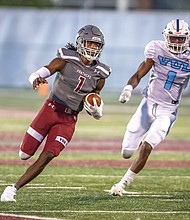 In Jahkari Grant’s first serious quarterbacking since high school, he was dazzling in VUU’s opening 77-0 victory over undermanned Virginia University of Lynchburg at Lanier Field/Hovey Stadium.