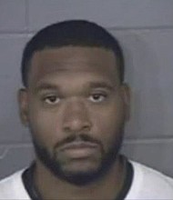 Caption:	Deotis Anthony Brown has been a KCK police officer since 2017 and is now facing five felony charges out of two counties for domestic violence.
Mandatory Credit:	Wyandotte County jail/KCTV