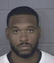 Caption:	Deotis Anthony Brown has been a KCK police officer since 2017 and is now facing five felony charges out of two counties for domestic violence.
Mandatory Credit:	Wyandotte County jail/KCTV