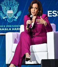 Vice President Kamala Harris speaks onstage during the 2022 Essence Festival of Culture at the Ernest N. Morial Convention Center on July 2 in New Orleans, Louisiana. Harris will lead the US presidential delegation to Japan for the state funeral for assassinated former Prime Minister Shinzo Abe, a White House official told CNN.
Mandatory Credit:	Paras Griffin/Getty Images